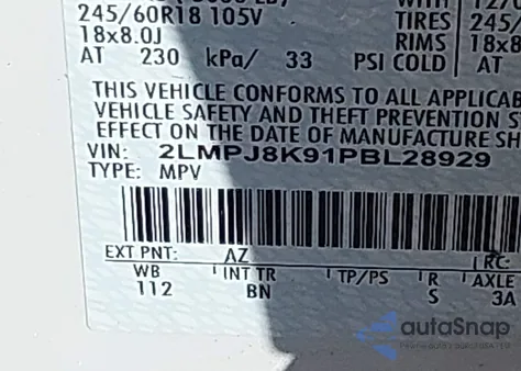 2023 Lincoln Nautilus Reserve from USA, damaged, VIN 2LMPJ8K91PBL28929